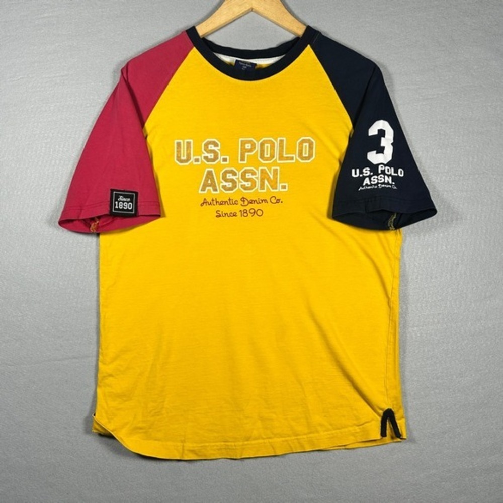 Vintage US Polo Assn Kids XL Colorblock Raglan Y2K T-Shirt Fits Adult Small